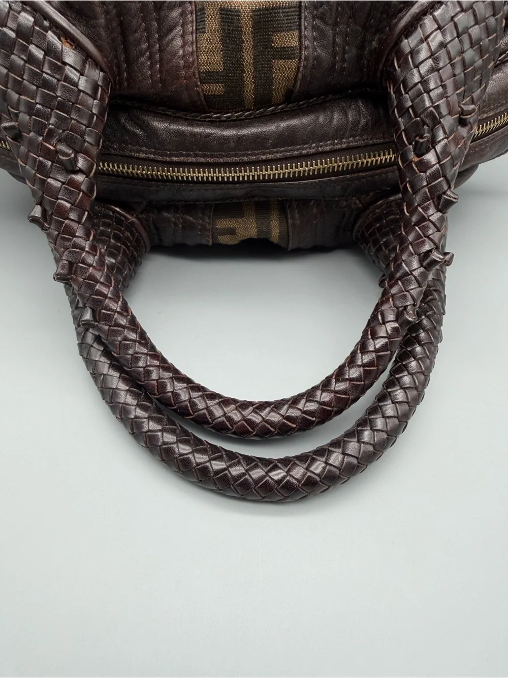 Fendi Mini Spy Bag - Brown Zucca Canvas & Leather Top-Handle Bag